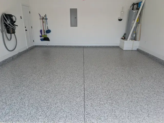 Light flake garage floor